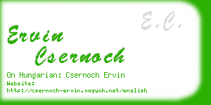 ervin csernoch business card